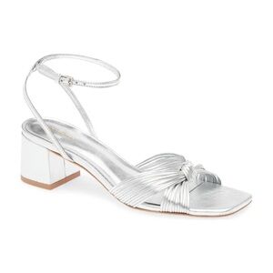 New Reformation Emily Mignon Sandal In Silver Sz 7.5